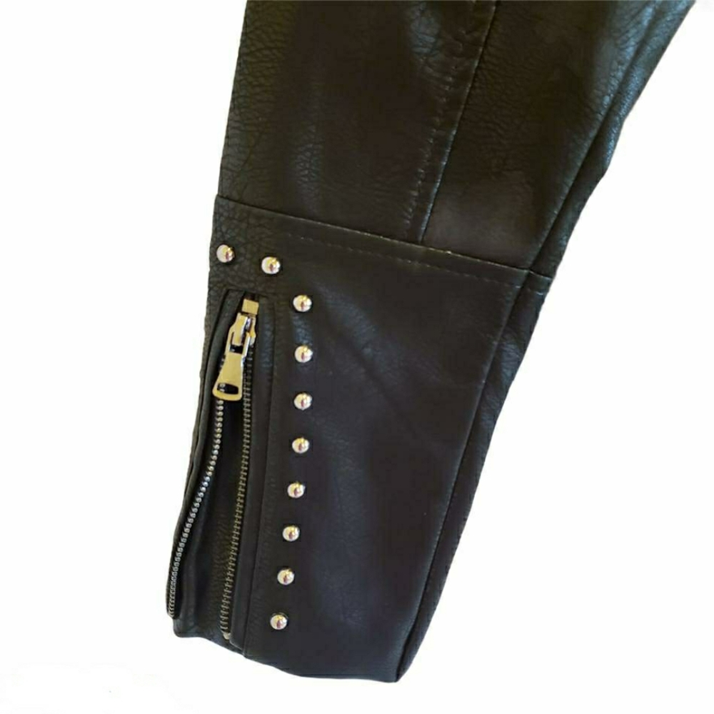 Women Leather Floral Print Embroidery Jacket - Picture 15 of 16